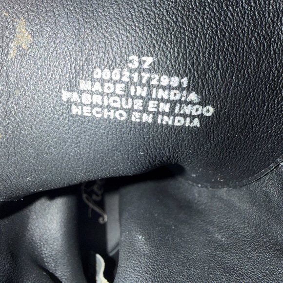 Free People Women’s Santa Fe Black Floral Leather Lace Up Combat Boots size 37 - Picture 6 of 8